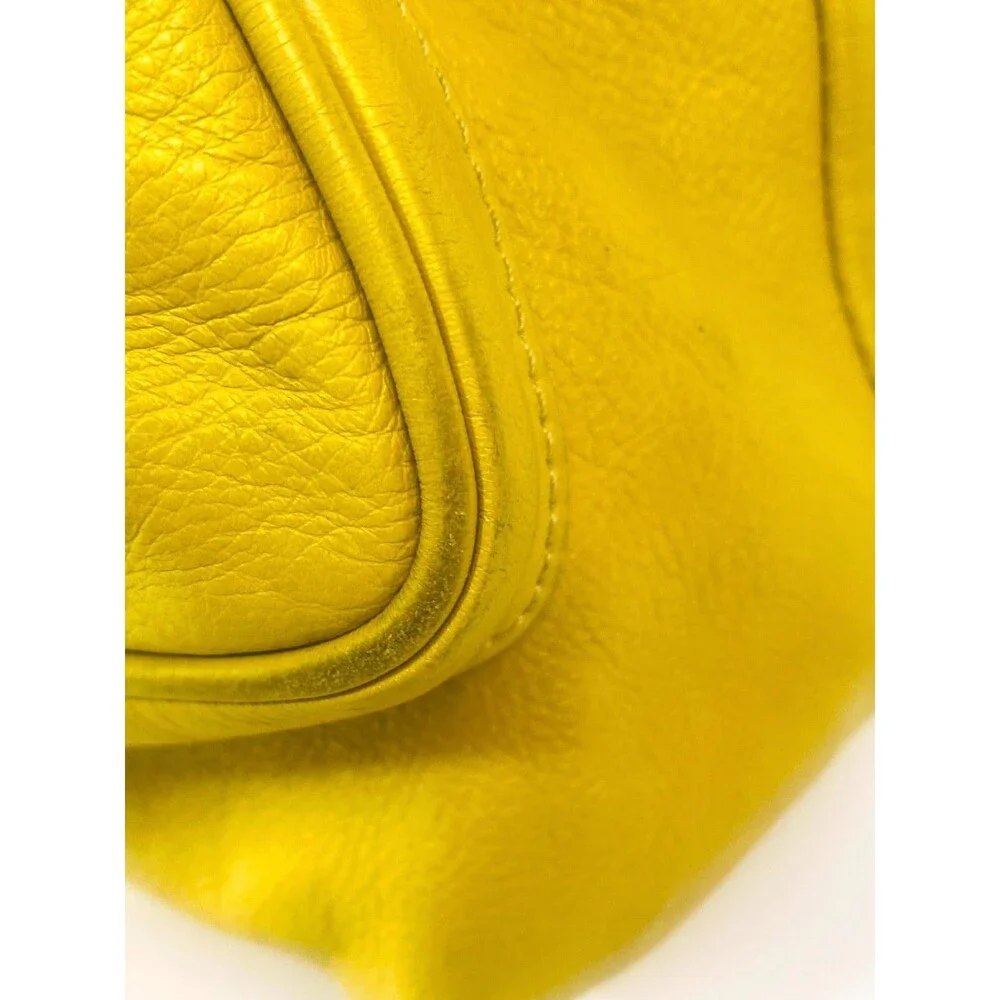 Toscani Italy Mustard Yellow Genuine Leather Slouchy Hobo Shoulder Bag Purse